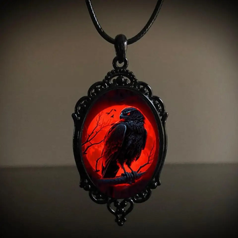 Women'S Vampire Accessories - Gótico vampiro coruja cameo colar feminino