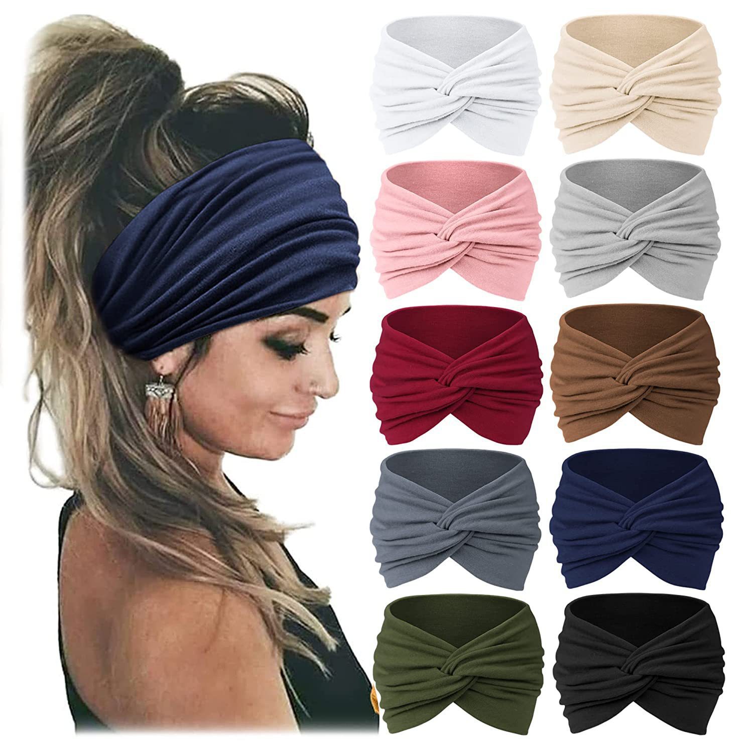 Women'S Yoga Accessories - Faixa de Cabelo Elástica Larga para