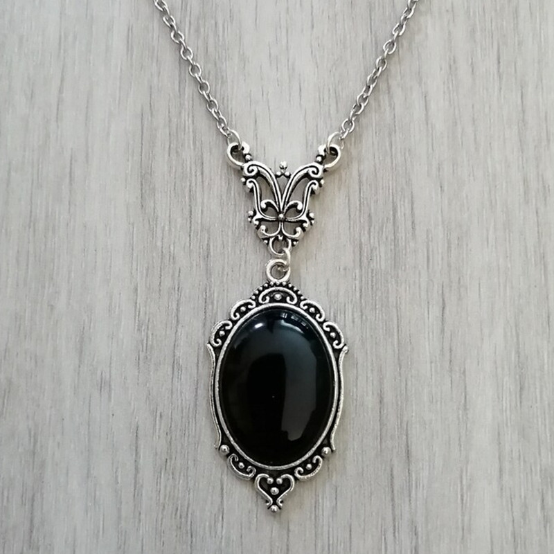 Women'S Vampire Accessories - Gótico preto cristal charme colar borboleta