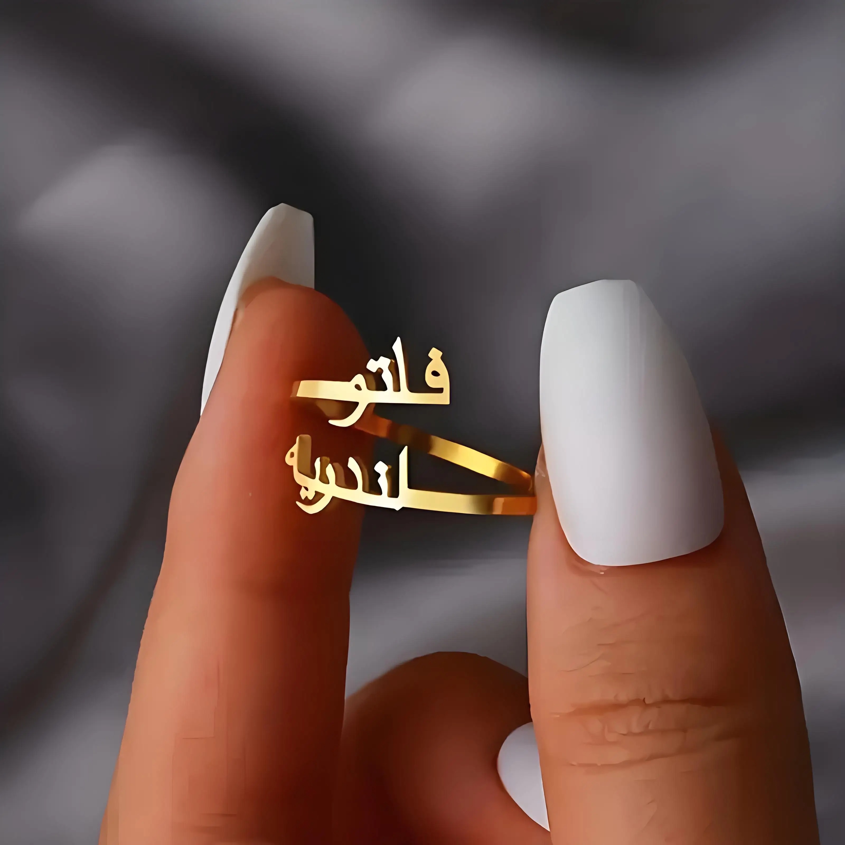 Wrap Ring Gold - Anéis de letras árabes personalizados para