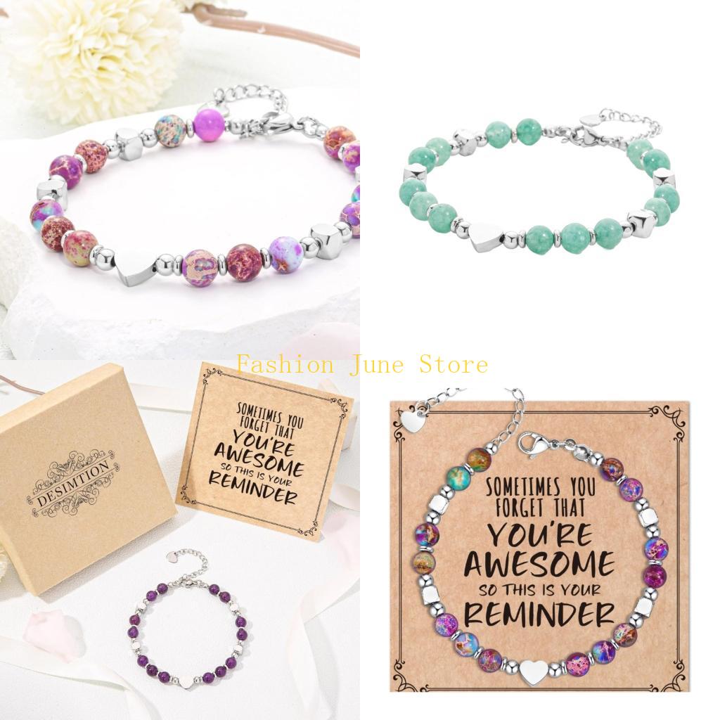 Women Accessories Meaning - Pulseira contas pedra colorida leve e