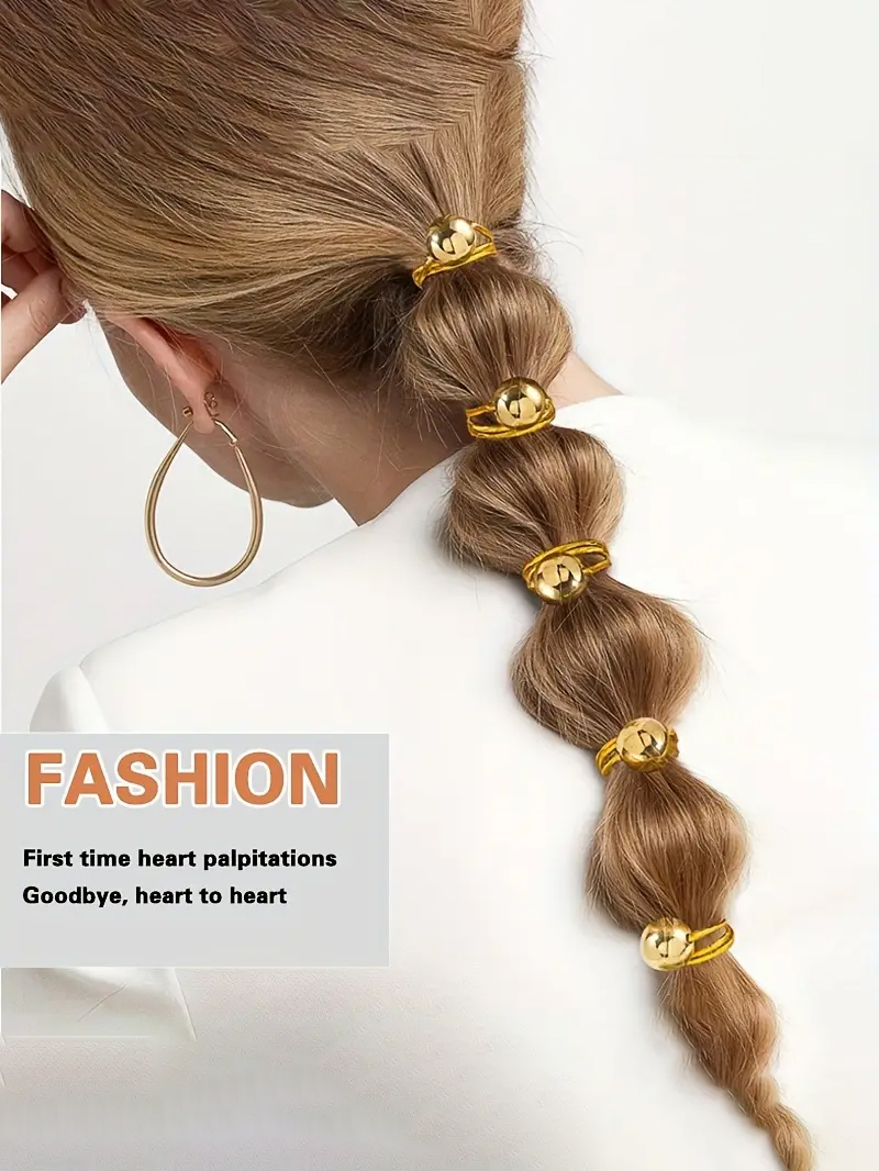 Wrap Ring Gold - 10 peças gravata de cabelo bola
