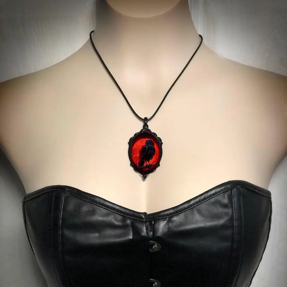 Gótico vampiro coruja cameo co - Women'S Vampire Accessories avaliação e preço