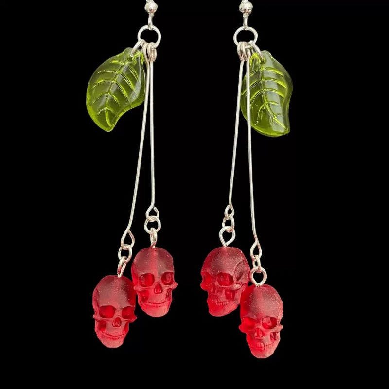 Brincos góticos de caveira cer - Women'S Vampire Accessories avaliação e preço