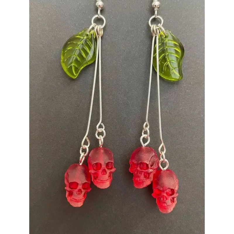 Brincos góticos de caveira cer - Women'S Vampire Accessories avaliação e preço