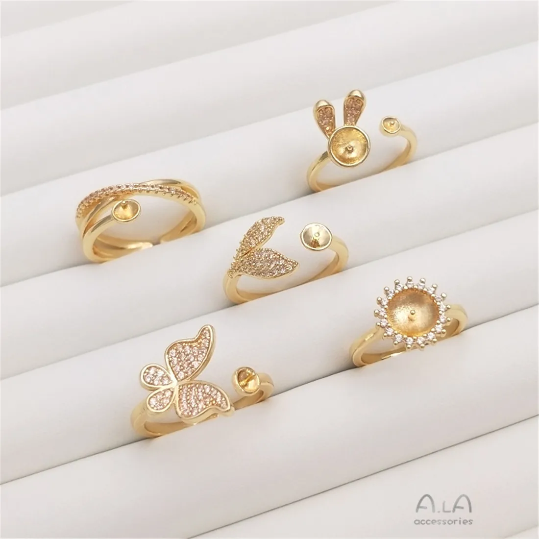 Conjunto de anel de pérola de  - Wrap Ring Gold avaliação e preço