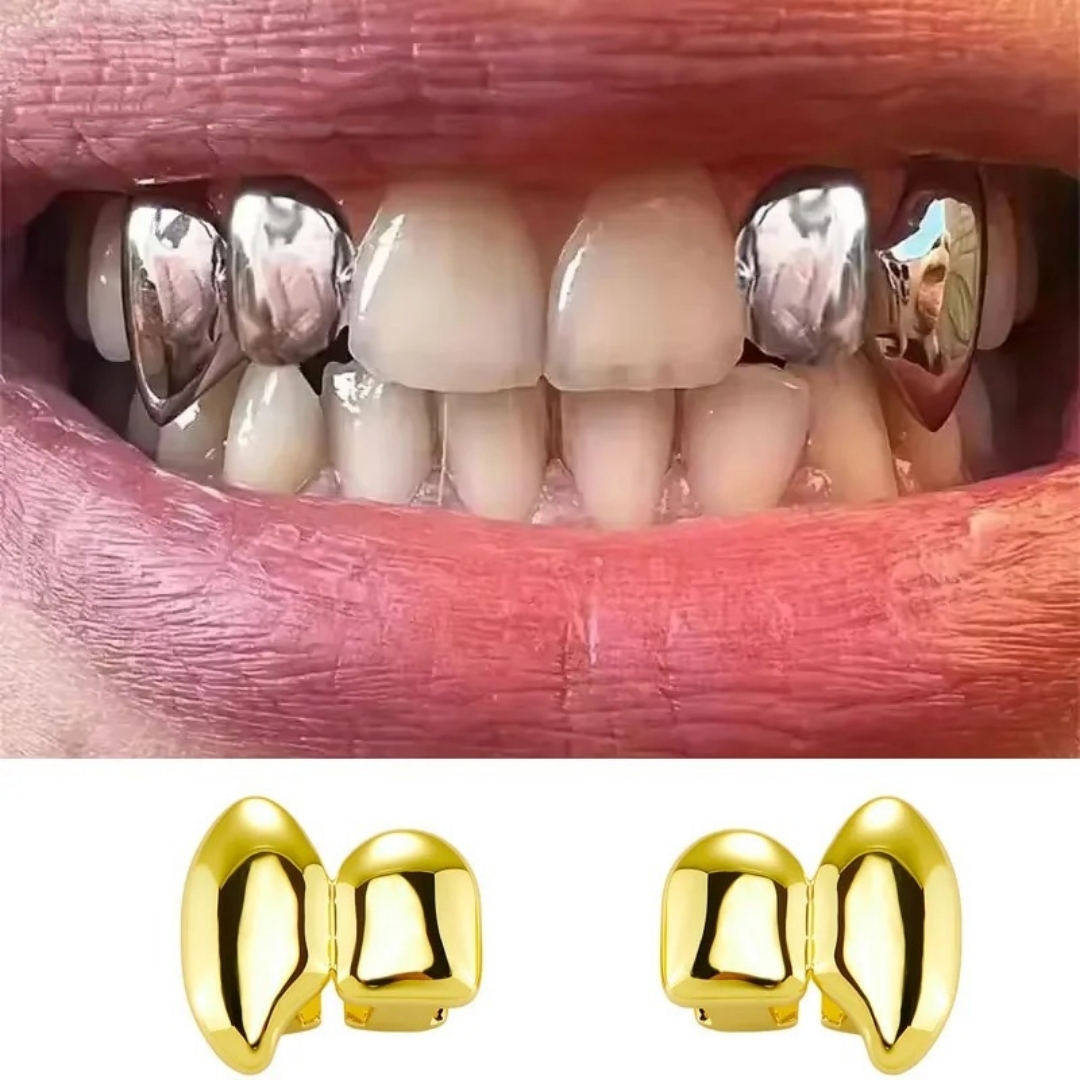 2PCS Grillz de Dentes Duplos d - Women'S Vampire Accessories avaliação e preço